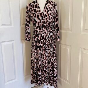 Leota Mahlia Leopard Belted Dress